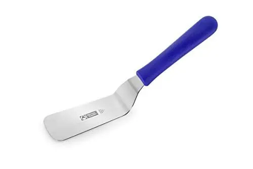Produktbild: Thermohauser Kuchenpalette (Stahl rostfrei), stumpf, gewinkelte Klinge, mit blauem Kunststoffgriff, Klinge 15 cm, Blau