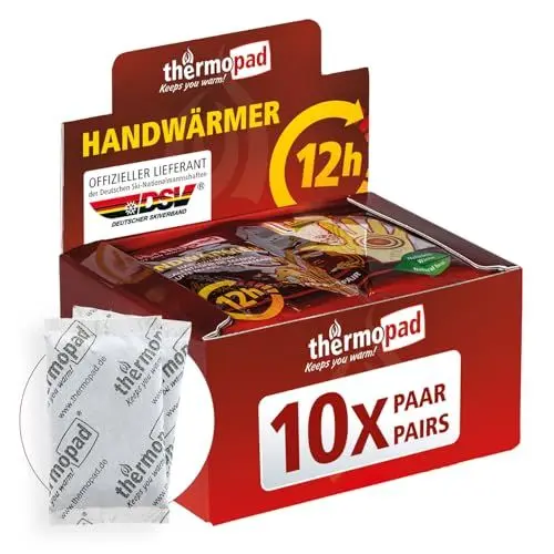 Produktbild: Thermopad Handwärmer | kuschlig weiches Wärmekissen | 12 Stunden wohltuende Wärme von 55°C | angenehme Taschenwärmer | 10 Paar