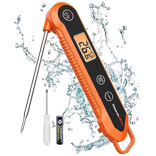 Produktbild: ThermoPro TP03H IPX6 Wasserdicht Fleischthermometer 0.5°C Präzise Grillthermometer 3s Schnelle Reaktion Faltbares Küchenthermometer für BBQ, Braten, Grill und Getränken