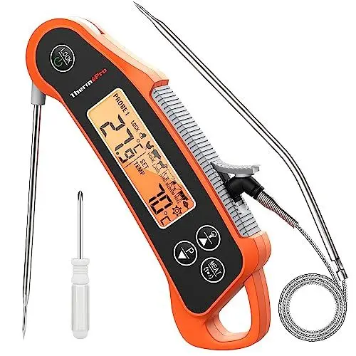 Produktbild: ThermoPro TP710 Fleischthermometer mit 2 Sonden Bratenthermometer IP65 Wasserdicht Thermometer Kochen Küchenthermometer Grillthermometer mit Alarm für BBQ Grillen Dutch Oven