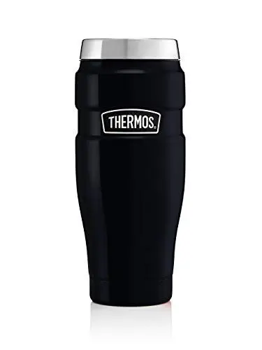 Produktbild: THERMOS STAINLESS KING Thermobecher aus Edelstahl blau 0,47l - Coffee to Go Becher, absolut dicht, spülmaschinenfest, 7h heiß & 18h kalt, mit Haken für Teebeutel, BPA-frei