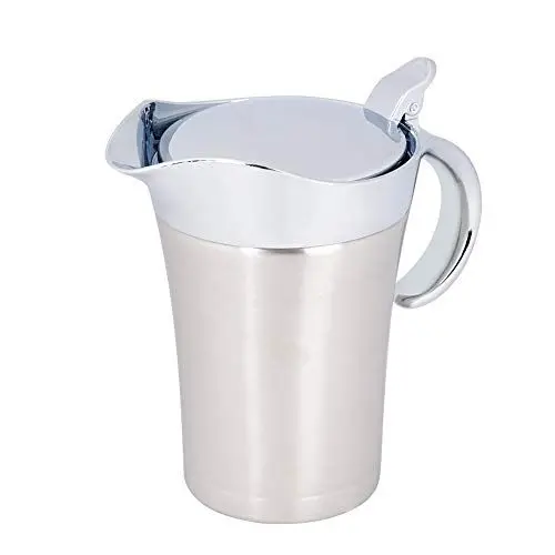 Produktbild: Thermo-Saucentopf aus Edelstahl 304, Sauciere-Servierkrug mit Deckel, Doppelwandige Saucen-Sauciere, Servierkrug, Eimer für Soßensaft, Tomatensauce, Salatdressing(Large 750ml)