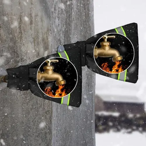 Produktbild: Thermoschutz für Garten-Wasserhahn (2er Set), Darryy Außenwasserhahn Frostsicher, Verdickung Außen Wasserhahn Abdeckung, Verdickt, Wärmeschutz, Sonnenschutz, Wasserdicht, Frost - 22x18cm