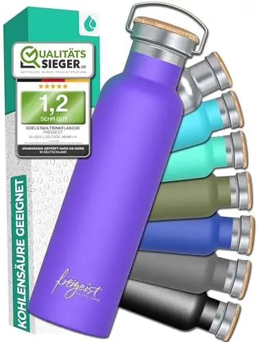 Produktbild: Thermosflasche 750l Edelstahl LILA - Isolierflasche Hält 25h Kalt/13h Warm, BPA Frei - Isoflasche für Wandern, Fahrrad, Büro