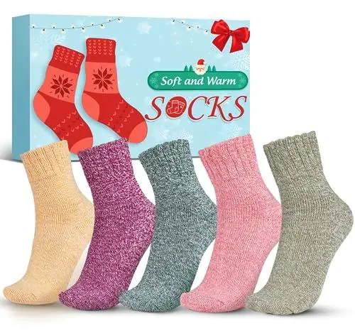 Produktbild: Thermosocken Socken Damen Weihnachtsgeschenke für Frauen - Wintersocken Damen Wärmesocken Warme Socken Damen 39-42, Kleine Wichtelgeschenk Geschenke für Frauen Freundin Geschenkideen Weihnachten 2023