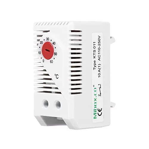 Produktbild: Thermostat, 0-60 ℃ Einstellbarer kompakter elektrischer mechanischer Thermostat-Temperaturregler-Schalter für A/C-Lüfter-Heizungen (1 Stück)(KTO011)
