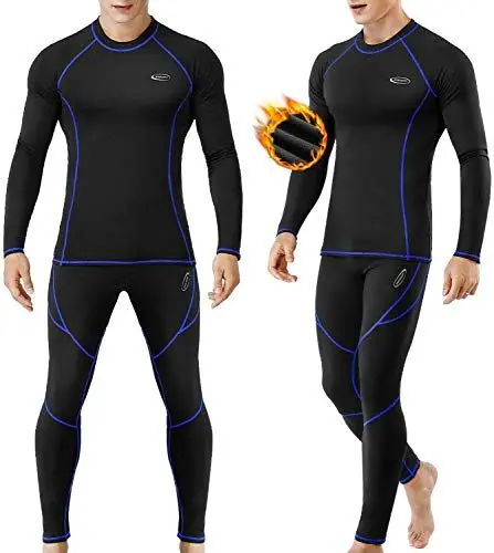 Produktbild: MOBIUSPHY Thermounterwäsche Herren, Funktionsunterwäsche Skiunterwäsche Winter Thermowäsche Set Warm Weich Funktionswäsche atmungsaktiv Thermo Unterwäsche Thermounterhemd Thermounterhose für Männer S