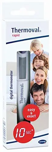 Produktbild: Thermoval rapid digitales Fieberthermometer, schnelle Messung, wasserdicht, ideal für Messungen bei Kindern, Säuglingen und Erwachsenen, 1 Stück
