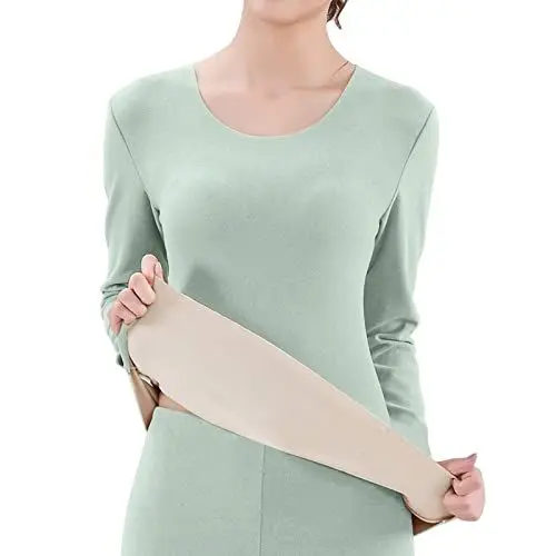 Produktbild: Black Friday 2024 Thermowäsche Damen Beige,Thermohosen Herren Thermo Unterwäsche Thermo Jumpsuit Damen Wanderbekleidung Damen Für Frauen,Rundhalsausschnitt,Mit Gefüttert,Langärmlig,Thermo Unterwäsche