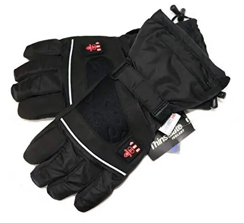 Produktbild: Thermrup Beheizbare Handschuhe mit 4 Stufen Temperaturregler, wasserabweichend atmungsaktive, Akkubetrieb (S),schwarz