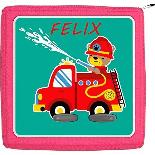 Produktbild: TheSmartGuard Folie passend für die Toniebox | Schutzfolie Sticker | individuell anpassbar | Feuerwehr Teddiebär mit Name personalisiert