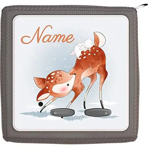 Produktbild: TheSmartGuard Folie passend für die Toniebox | Schutzfolie Sticker | individuell anpassbar | REH Kitz mit kleinem Hasen mit Name personalisiert | Handschrift