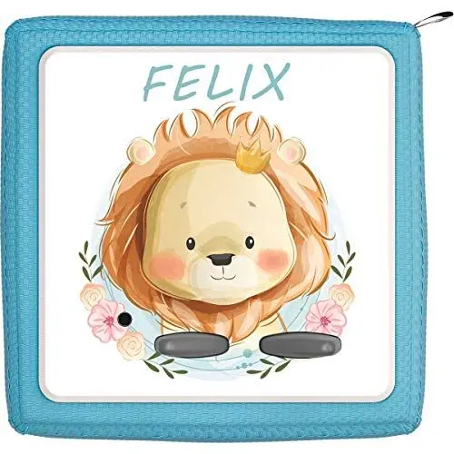 Produktbild: TheSmartGuard Schutzfolie passend für die Toniebox | Folie Sticker | Baby Löwe lächelt Dich an mit Name personalisiert