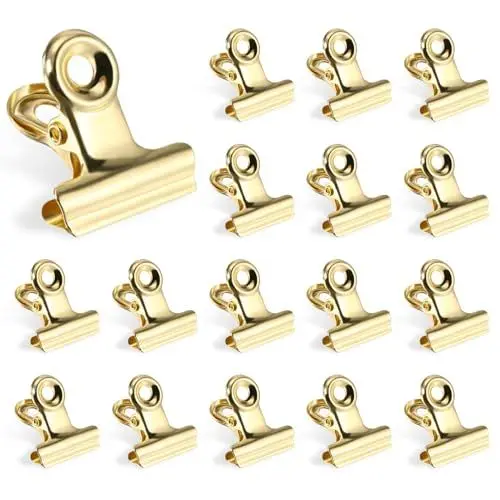 Produktbild: Thgtao Gold Klammern, 60 Stück Kleine Goldene Clips für Bilder, Fotos, Küche, Büro - Binder und Bulldog Clips Pack (Gold)