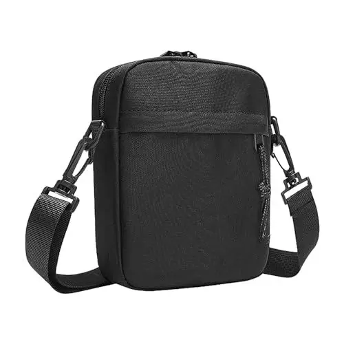 Produktbild: Thgtao Umhängetasche Herren, Handy Umhängetasche Klein Herren, Wasserdichte Reißverschluss Herren Handy Schultertasche, für Tägliches, Leben, Reise (Schwarz)