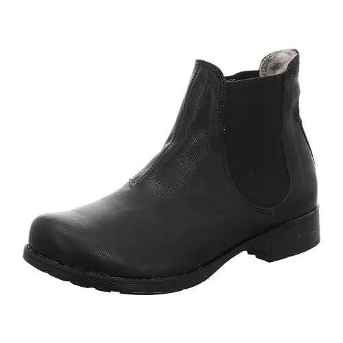 Produktbild: THINK! Damen DENK chromfrei gegerbte Lammfell Chelsea-Boots, 0000 SCHWARZ, 40 EU