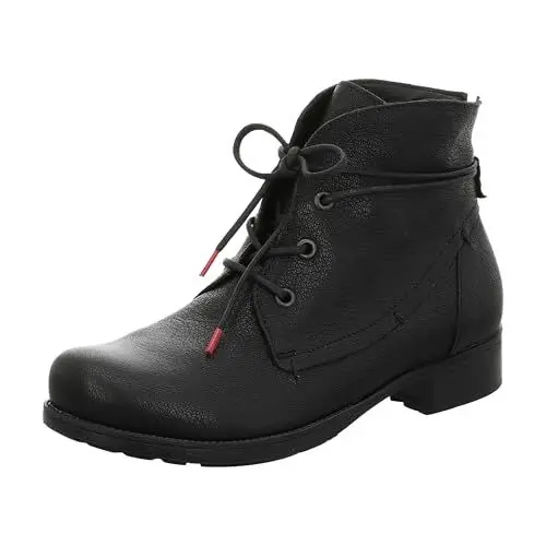Produktbild: THINK! Damen Denk chromfrei gegerbte Lammfell Stiefelette, 0010 SCHWARZ, 39 EU
