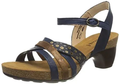 Produktbild: THINK! Damen Traudi, nachhaltige Slingback Sandale mit Absatz, 8000 Indigo/Kombi, 40 EU