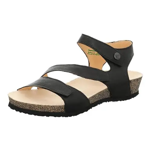Produktbild: THINK! Damen DUMIA chromfrei gegerbte nachhaltige Sandale, SCHWARZ 0000