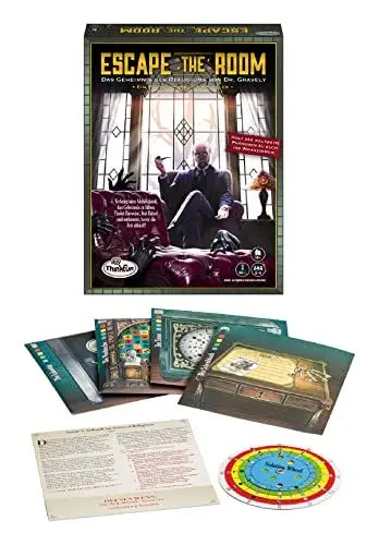 Produktbild: ThinkFun - 76310 - Escape The Room: Das Geheimnis des Refugiums von Dr. Gravely. Könnt Ihr alle Geheimnise und Rätsel lösen? EIN Escape-Spiel für Einsteiger.