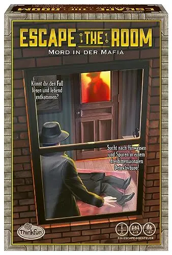 Produktbild: ThinkFun - 76535 - Escape The Room - Mord in der Mafia, könnt Ihr den Fall lösen und lebend entkommen? EIN spannendes Escape-Spiel für zuhause.