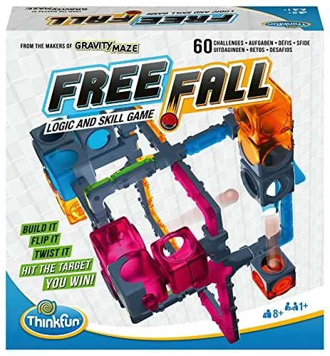 Produktbild: ThinkFun - 76548 - Free Fall - Schwerkraft auf einem neuen Level! Logikspiel für Mädchen und Jungen ab 8 Jahren. Von den Machern von Gravity Maze.