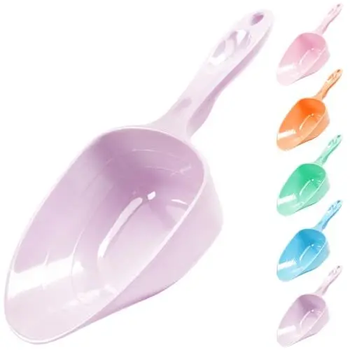 Produktbild: ThinkPet Melamin Tierfutter Messlöffel, 1 Tasse 1/2 Tasse 1/4 Tasse mit klaren Messlinien für Hund, Katze, Vogel und Kaninchen, langlebig, hundefutter futterschaufel, spülmaschinenfest-violett