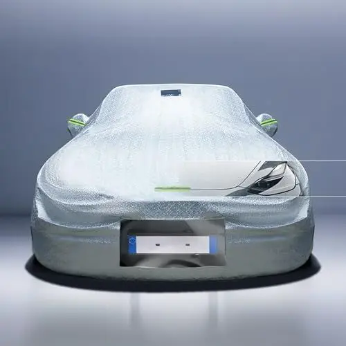 Produktbild: ThinsGo Autoabdeckung für Tesla Model Y, Outdoor-Vollabdeckung, Sonne, Regen, Staub Allwetterschutz, mit Ladeanschluss Loch, Kennzeichen Sichtbarkeit, Sentry Mode Unterstützung,Zubehör für Tesla