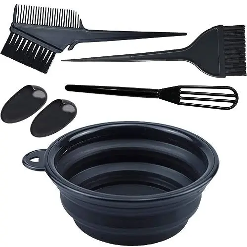 Produktbild: THINTON 5 Stk Haarfärbepinsel Set, Haare Färben Zubehör, mit Bürstenkamm, Färbebürste, Ohrabdeckung Haar, 300ml Haartönungsschale