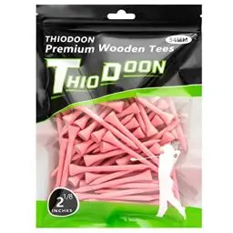 Produktbild: THIODOON Golf-Tees,54mm weniger Reibung, Holz-Tees, Training für Golfspieler, professionelle Golf-Tees aus Naturholz, 100 Stück Rosa