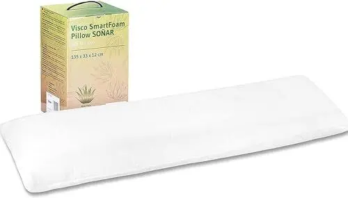 Produktbild: Third of Life Ergonomisches Seitenschläfer-Kissen SOÑAR | Orthopädisches Lagerungskissen aus Visco-Schaum und Nacken-Stützkissen für Paare | Hypoallergen | Aloe Vera Kissen-Bezug | 135 x 33 x 12cm