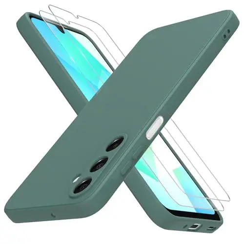Produktbild: THIYUFUNS Hülle für Samsung Galaxy A16 5G / 4G Handyhülle mit 2 Stück Schutzfolie, TPU Liquid Silicone Dünne Weiche Stoßfest Case Schutzhülle für Samsung Galaxy A16 5G / 4G (6.7