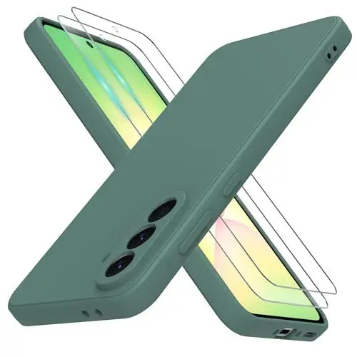 Produktbild: THIYUFUNS Hülle für Samsung Galaxy A56 5G Handyhülle mit 2 Stück Schutzfolie, TPU Liquid Silicone Dünne Weiche Stoßfest Case Schutzhülle für Samsung Galaxy A56 5G (6.7