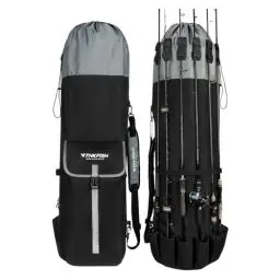 Produktbild: THKFISH Angelrutentasche Angeltasche Angelrute Reisetasche 900D Oxford-Stoff, Angelrute Tragetasche zur Aufbewahrung von bis zu 6 Ruten mit Rollen, schwarz