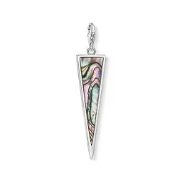 Produktbild: THOMAS SABO Damen-Charm-Anhänger Dreieck Abalone Perlmutt Türkis Charm Club 925 Sterling Silber Y0026-509-7