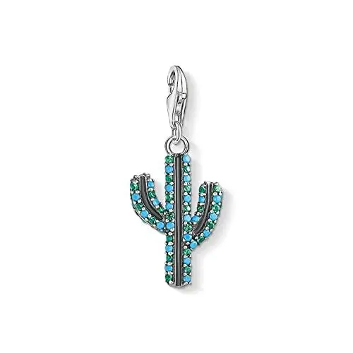 Produktbild: THOMAS SABO Damen-Charm-Anhänger Kaktus Türkis Charm Club 925 Sterling Silber 1679-667-6