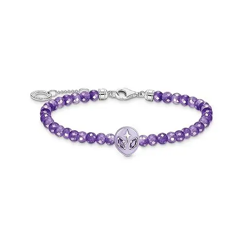 Produktbild: THOMAS SABO Damen Armband Beads mit Alienkopf und violetter Kaltemaille Silber 925 Sterlingsilber, Kaltemail A2137-041-13