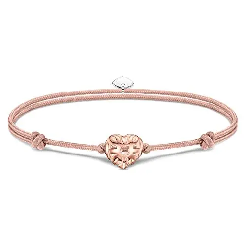 Produktbild: THOMAS SABO Damen Armband Karma Secret mit Herz Bead rosévergoldet 925 Sterlingsilber, 750 Roségold Vergoldung, Nylon A2123-597-40