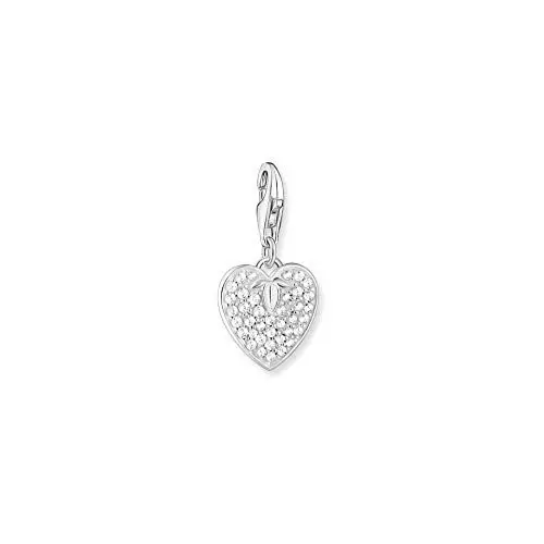 Produktbild: THOMAS SABO Damen Charm-Anhänger Herz weiße Steine Charm Club 925 Sterlingsilber 1864-051-14