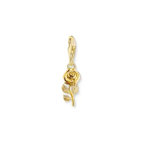 Produktbild: THOMAS SABO Damen Charm-Anhänger Rose vergoldet 925 Sterlingsilber, 750 Gelbgold Vergoldung 2077-413-39