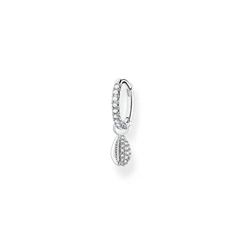Produktbild: THOMAS SABO Damen Einzel Creole mit weißen Steinen und Muschel silber 925 Sterlingsilber CR697-051-14