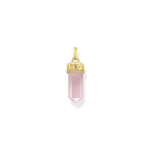 Produktbild: THOMAS SABO Damen Kettenanhänger mit Rosenquarz-Kristall vergoldet 925 Sterlingsilber, 750 Gelbgold Vergoldung PE955-995-9