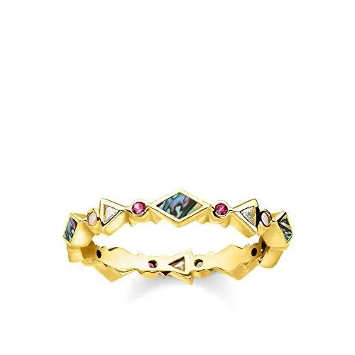 Produktbild: THOMAS SABO Damen Ring Farbige Steine 925Er Sterlingsilber·· 750Er Gelbgold Vergoldung TR2229-295-7
