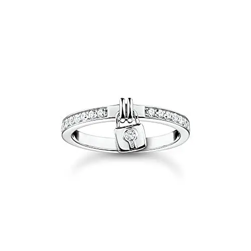 Produktbild: THOMAS SABO Damen Ring Schloss weiße Steine 925 Sterlingsilber TR2371-051-14