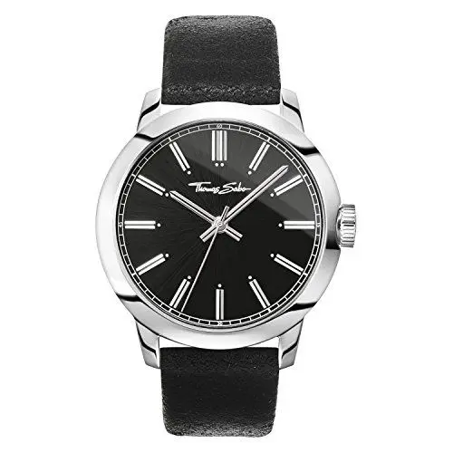 Produktbild: THOMAS SABO Unisex Erwachsene Analog Mechanik Uhr mit Leder Armband WA0312-203-203-46