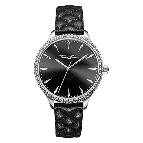 Produktbild: THOMAS SABO Unisex Erwachsene Analog Mechanik Uhr mit Leder Armband WA0322-221-203-38
