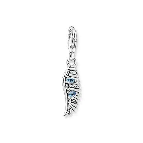 Produktbild: Thomas Sabo Charm-Anhänger Phönix Feder mit blauen Steinen 925 Sterlingsilber 1905-644-1