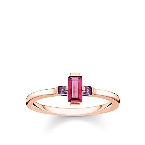 Produktbild: Thomas Sabo Damen-Ring Stein Baguette-Schliff rot 925 Sterlingsilber roségold vergoldet TR2258-540-10-52