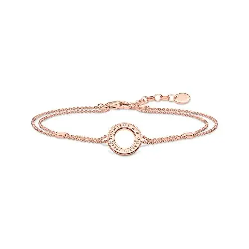 Produktbild: Thomas Sabo Damen Armband Kreis mit weißen Steinen rosévergoldet, 925 Sterlingsilber mit edler 750er Roségold-Vergoldung, Länge: 19 cm, A1878-416-14-L19V