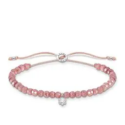Produktbild: Thomas Sabo Armband rosa Perlen mit weißem Stein 925 Sterling Silber A1987-401-9-L20V